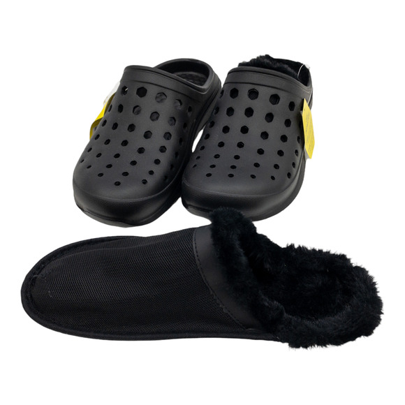 Joybees Black Washable Removable Fur Lined Slip On Garden Clogs Slippers 9 - Picture 8 of 12